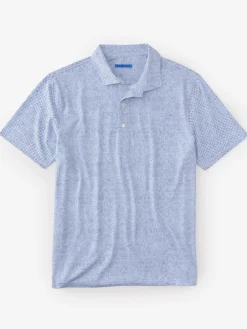 J.McLaughlin Springer Performance Polo In Mini Quatrefoil- Knits & Polos