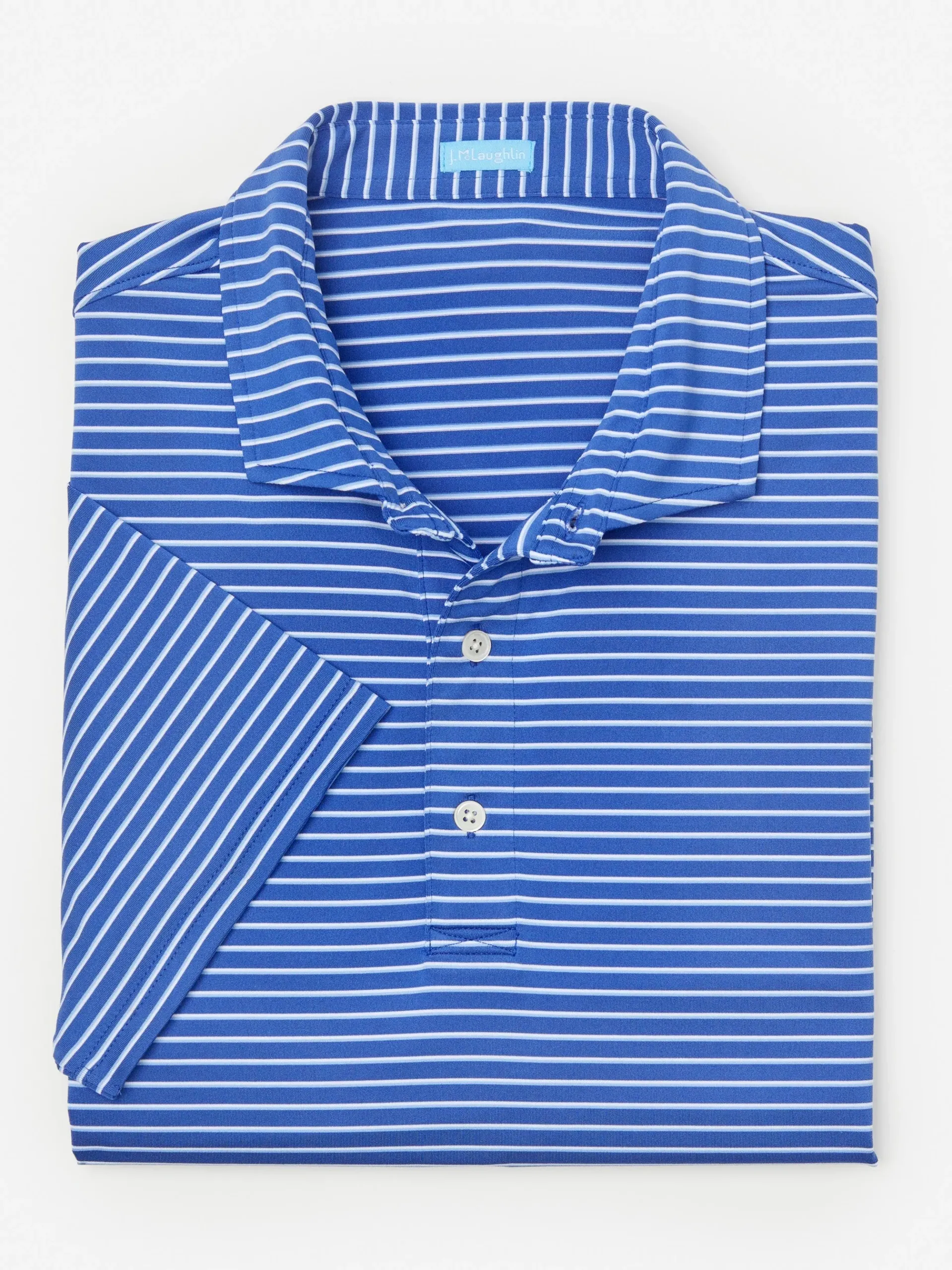 J.McLaughlin Springer Performance Polo In Murphy Stripe- Knits & Polos