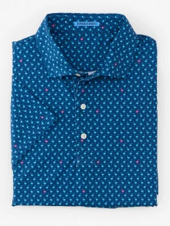 J.McLaughlin Springer Performance Polo In Flocks Of Fancy- Knits & Polos