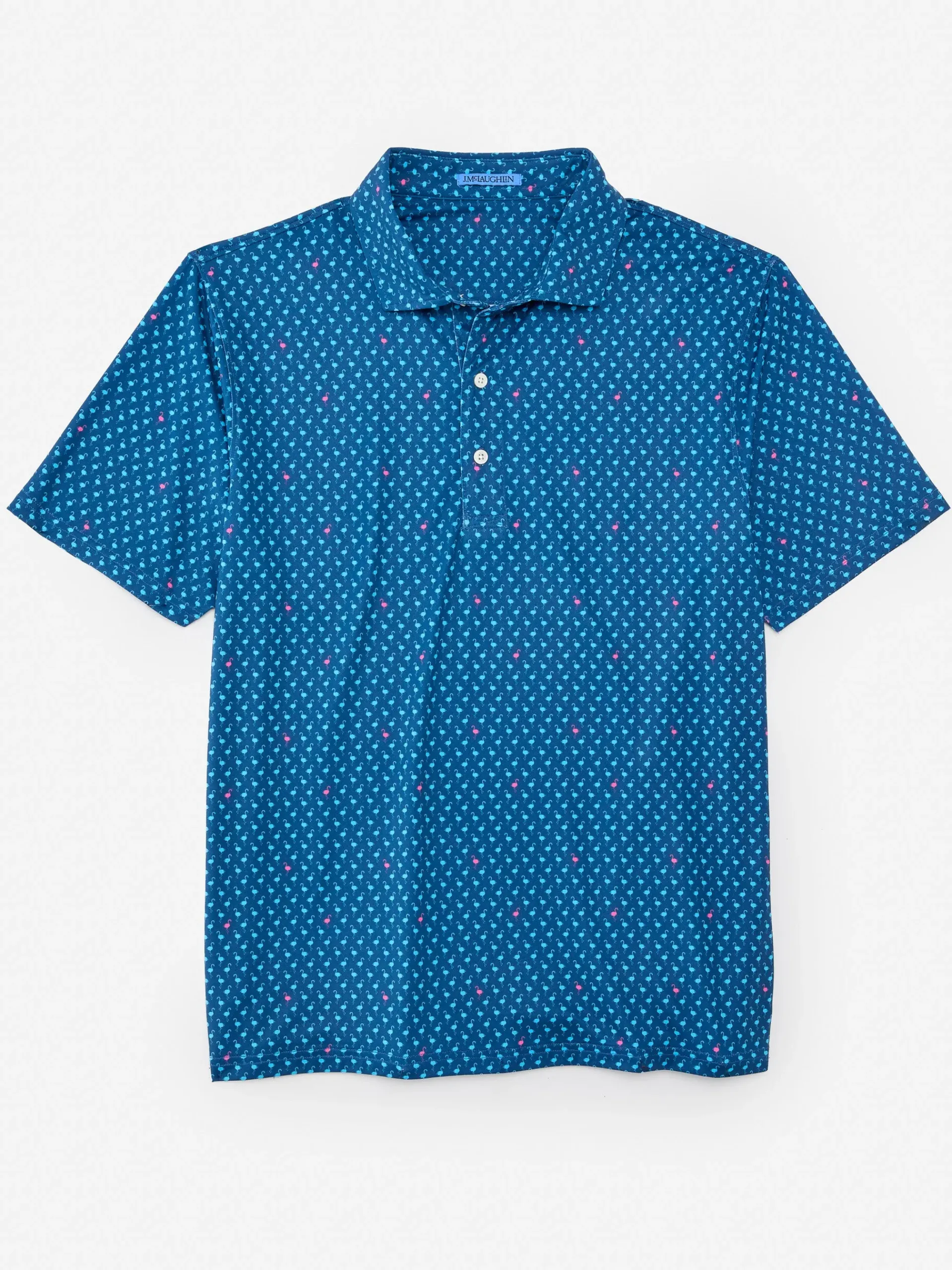 J.McLaughlin Springer Performance Polo In Flocks Of Fancy- Knits & Polos