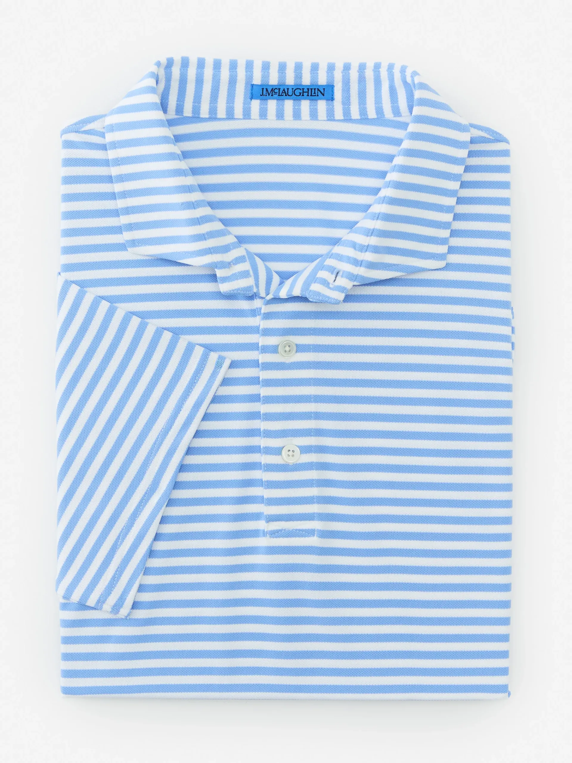 J.McLaughlin Springer Performance Polo In Bengal Stripe- Knits & Polos