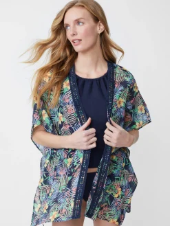 J.McLaughlin Sunset Cover Up In Bay Breeze-Women Swim