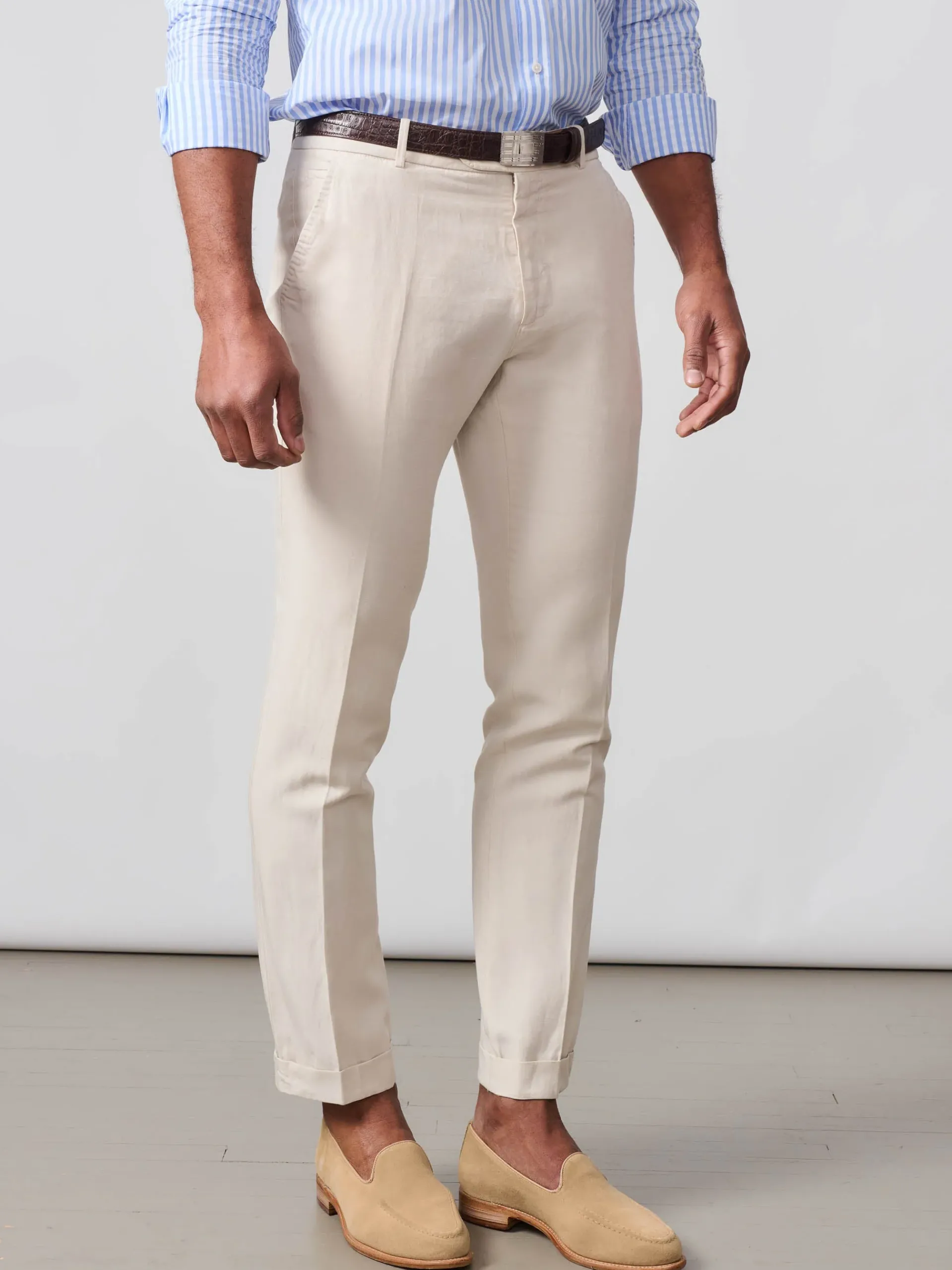 J.McLaughlin Taylor Straight-Fit Pants In Linen Blend- Pants