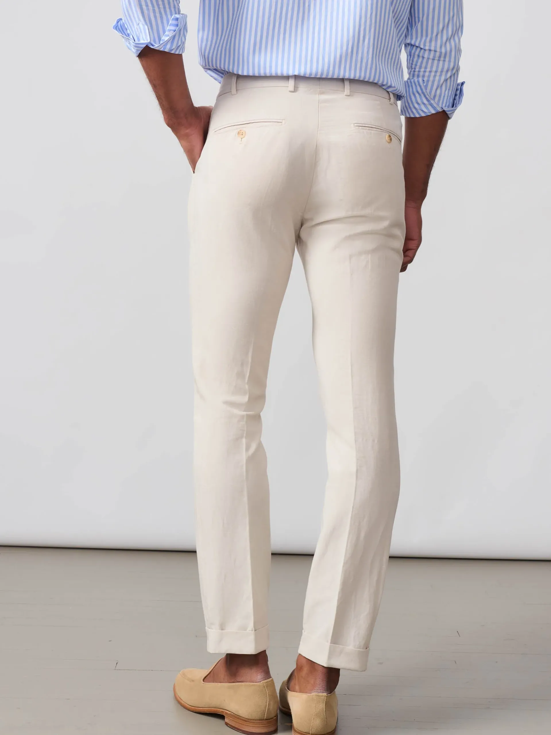 J.McLaughlin Taylor Straight-Fit Pants In Linen Blend- Pants