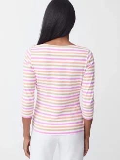 J.McLaughlin Wavesong Tee In Bangle Multi Stripe-Women Tops|Tees