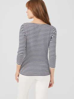 J.McLaughlin Wavesong Tee In Stripe-Women Tops|Tees
