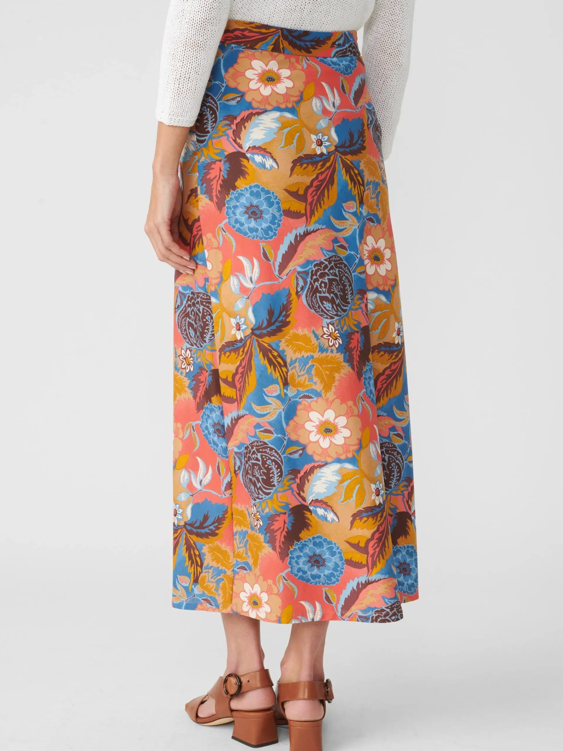 J.McLaughlin Zahara Skirt In Terra Blossom Bias-Women Skirts & Skorts